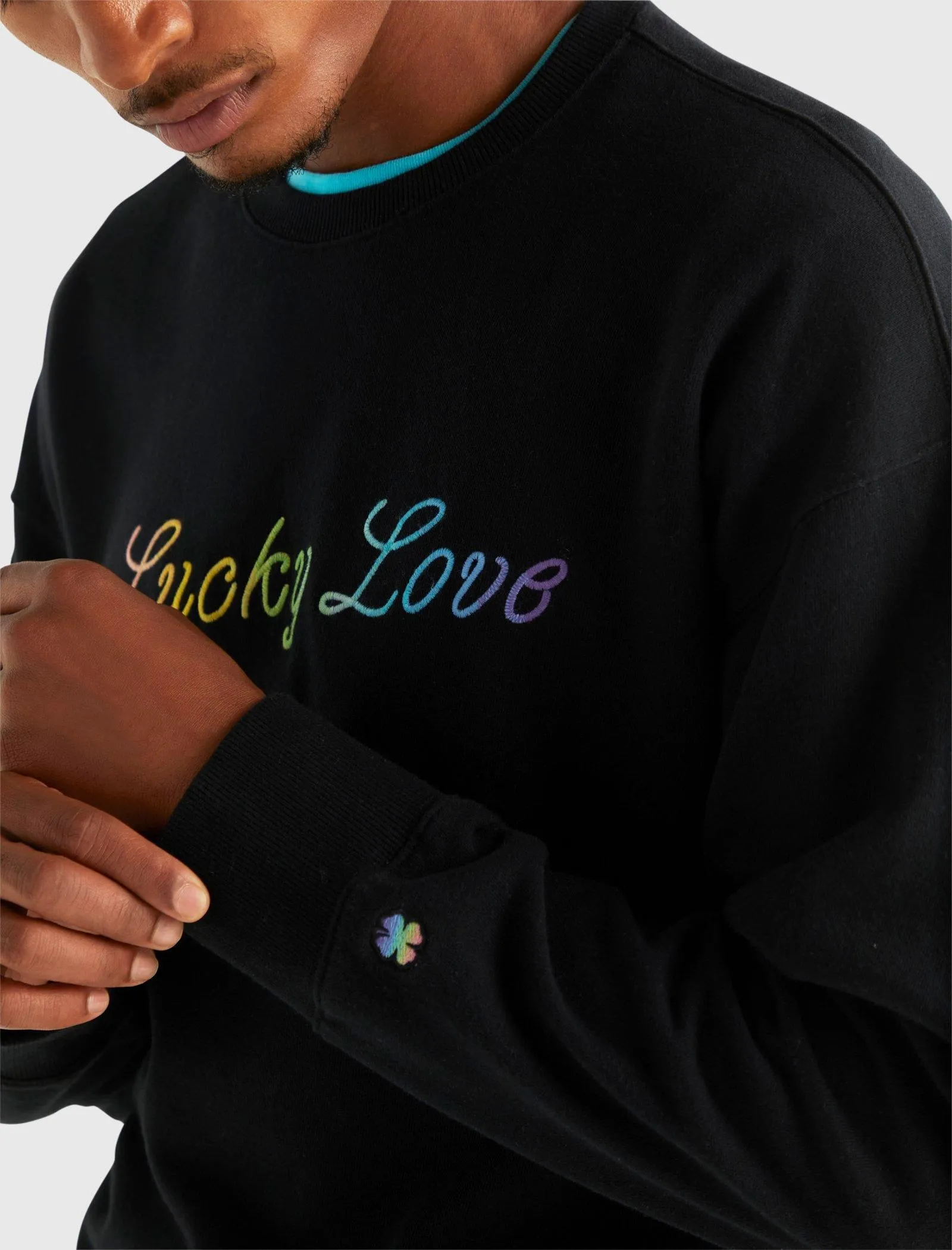Lucky Brand Mens Pride Lucky Love Gender Neutral Crewneck