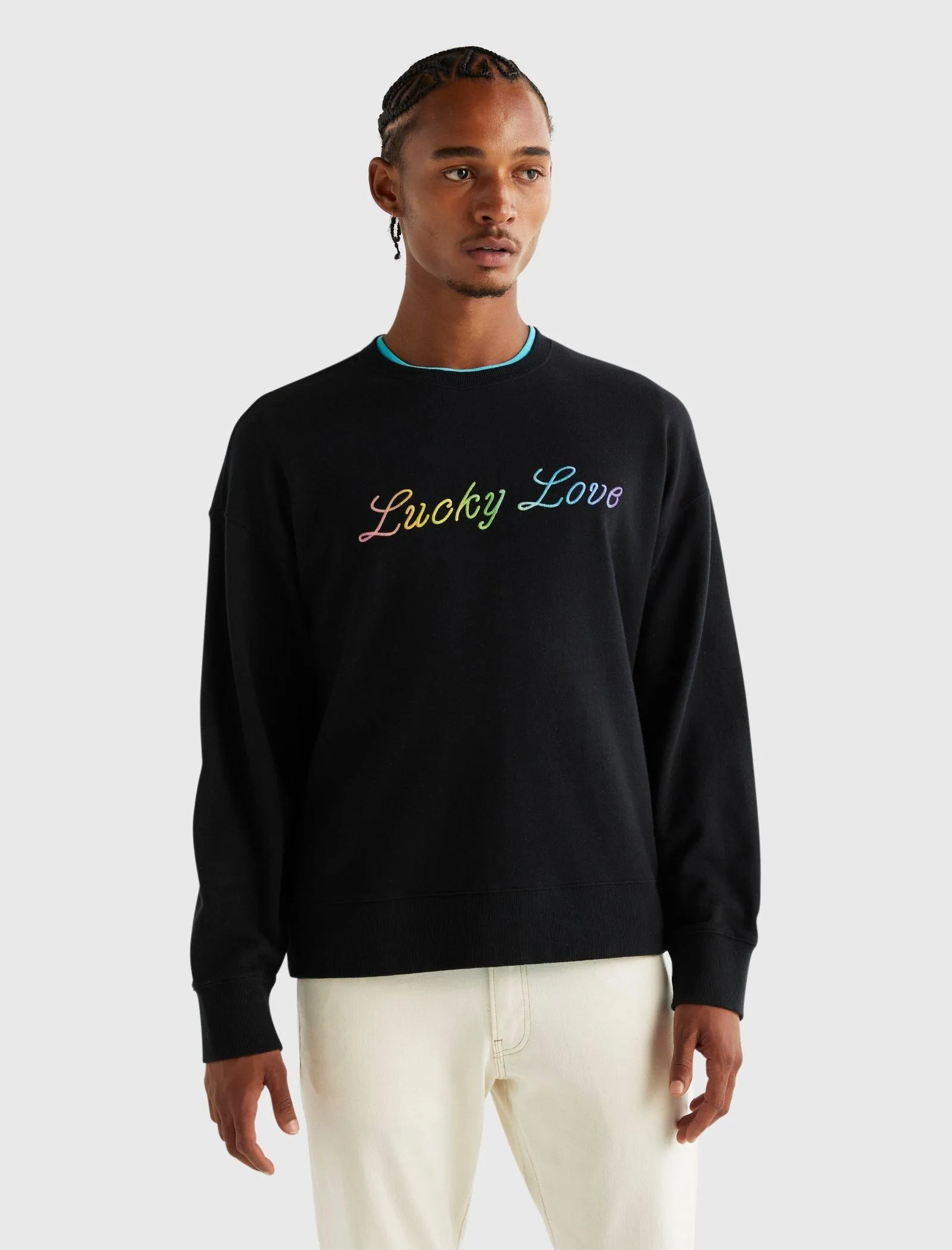 Lucky Brand Mens Pride Lucky Love Gender Neutral Crewneck