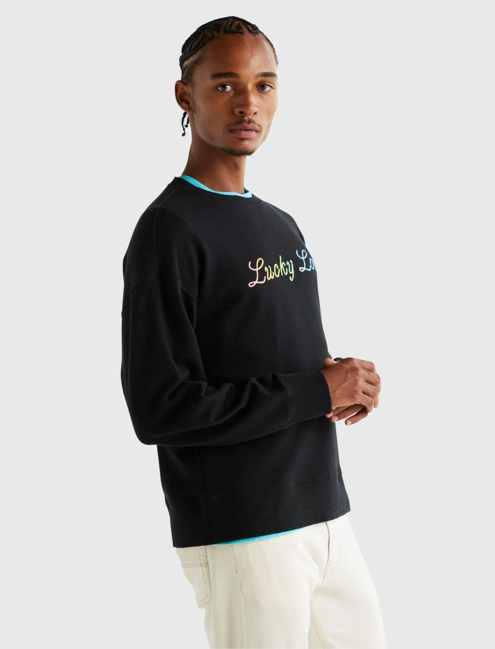 Lucky Brand Mens Pride Lucky Love Gender Neutral Crewneck