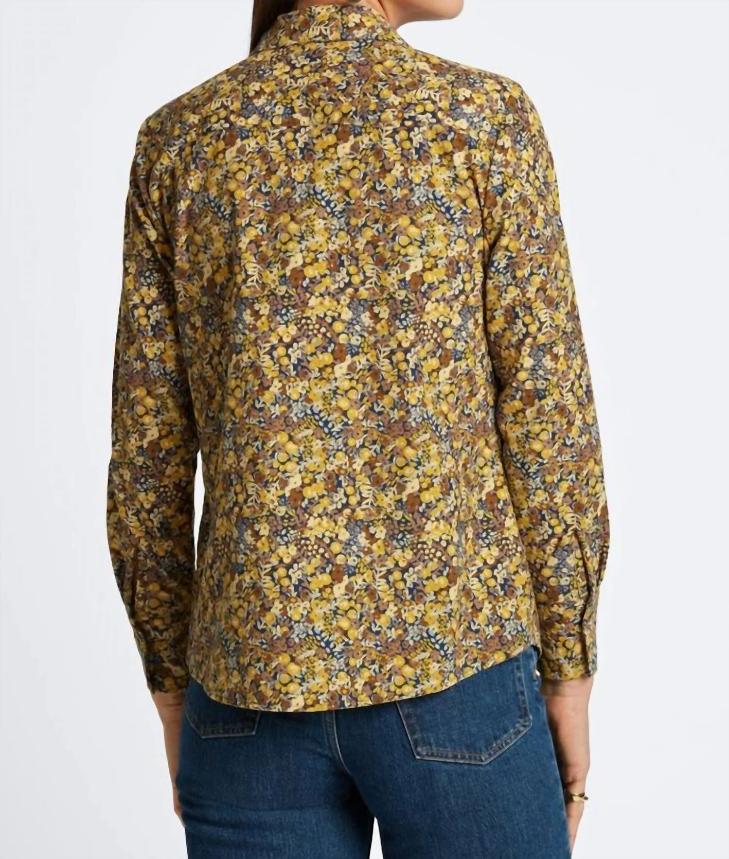 Mary Corduroy Long Sleeve Shirt In Ditsy Floral