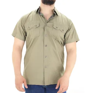 Men's 2 Pockets Front Chemise,Light Olive
