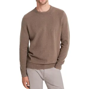 Mens Herringbone Knit Crewneck Sweater