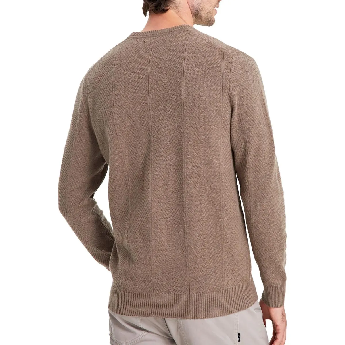 Mens Herringbone Knit Crewneck Sweater
