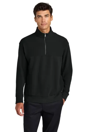 Mercer Mettle Mens Linear Texture Odor Resistant 1/4 Zip Sweatshirt - Deep Black