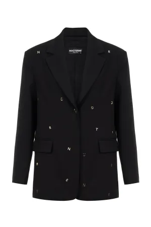 Metallic Letter Detail Blazer