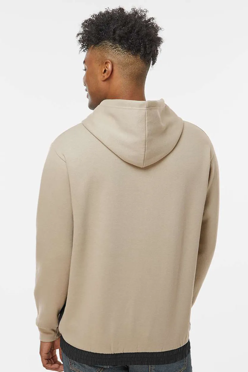 MV Sport Mens Mixed Media Hooded Sweatshirt Hoodie w/ Pocket - Atmosphere/Black