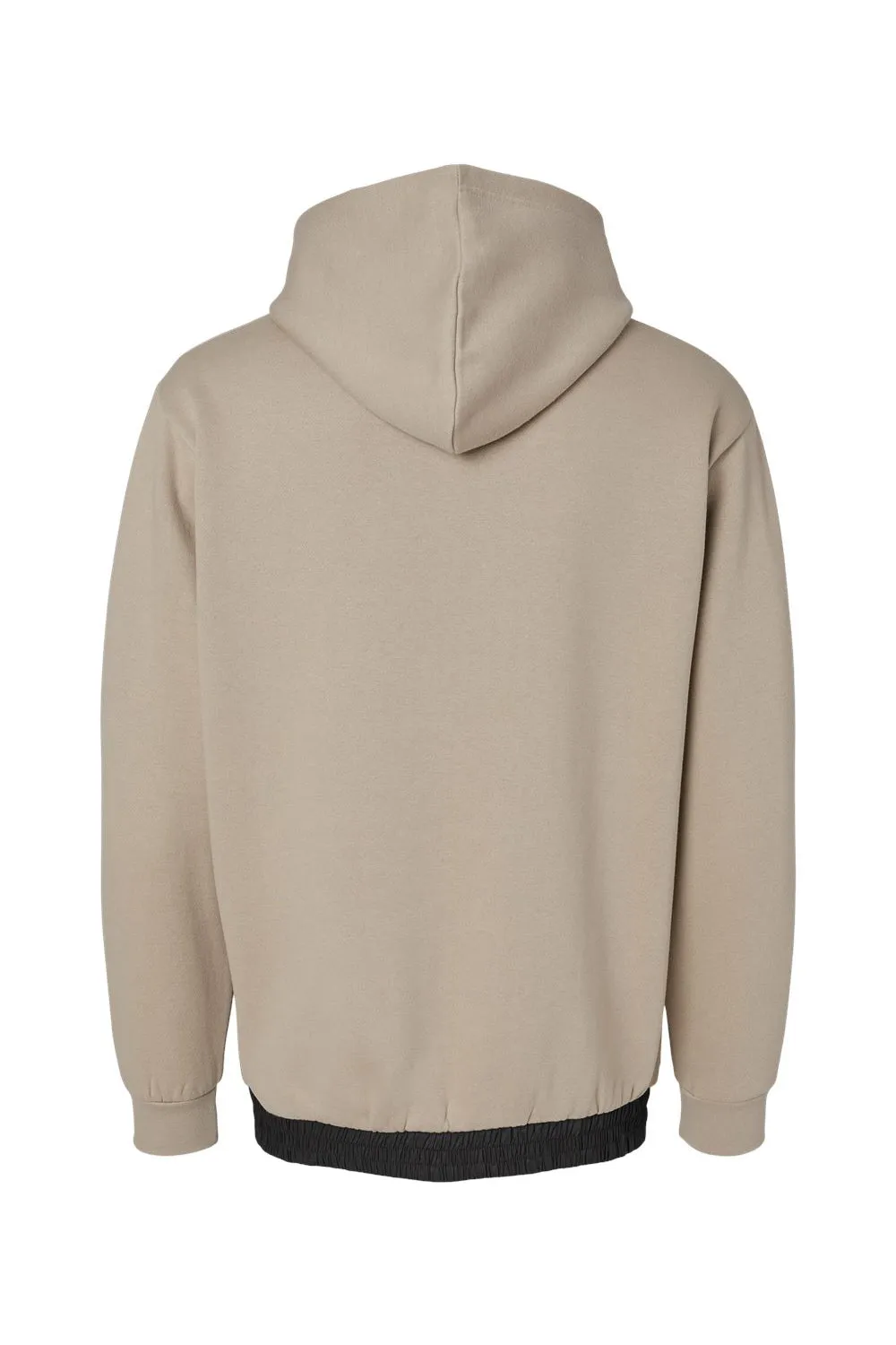 MV Sport Mens Mixed Media Hooded Sweatshirt Hoodie w/ Pocket - Atmosphere/Black