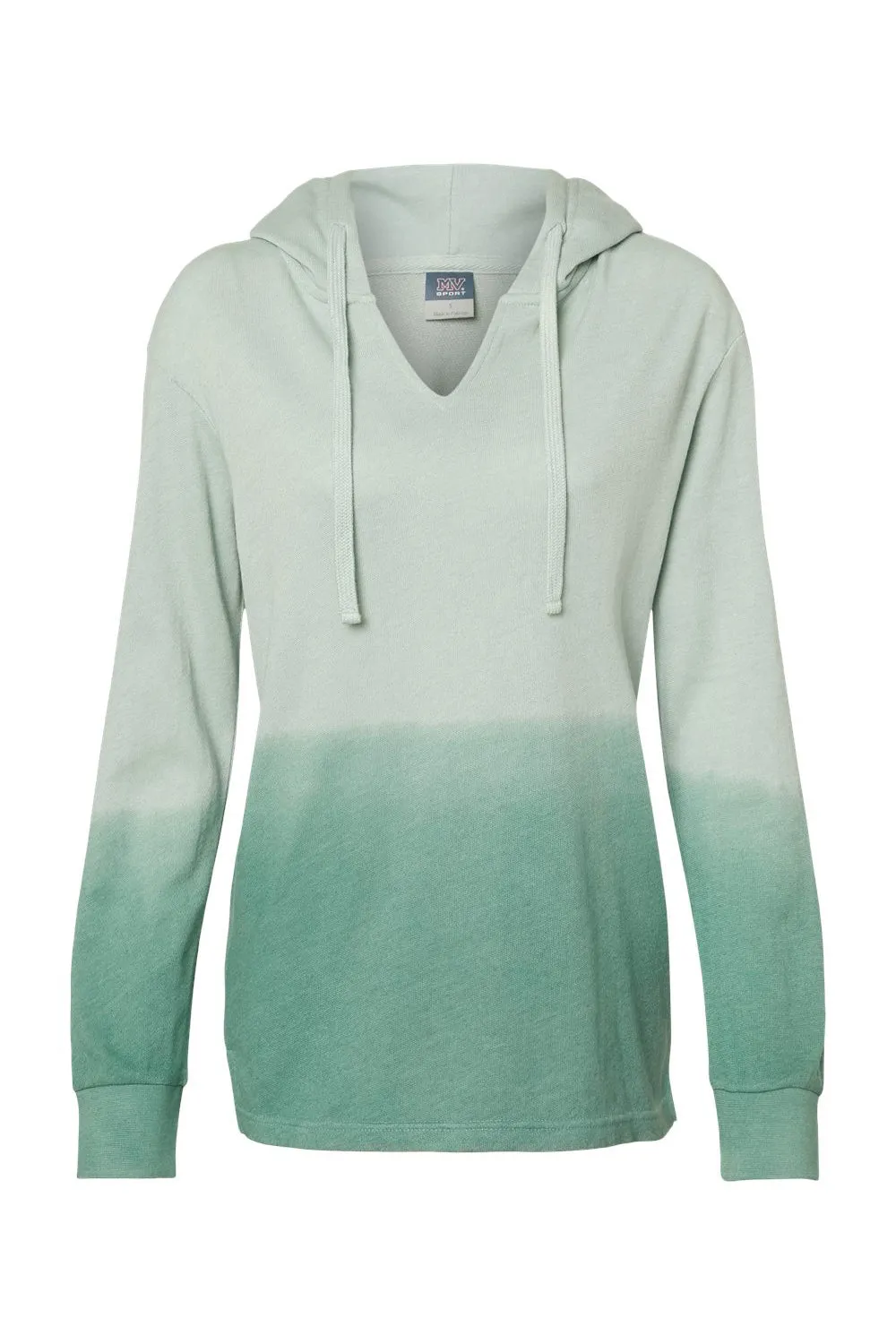 MV Sport Womens French Terry Ombre Hooded Sweatshirt Hoodie - Greenstone/Jungle Green