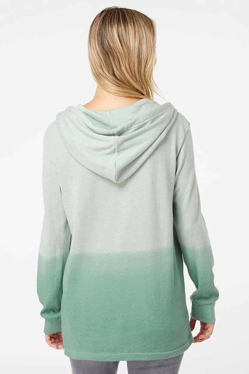 MV Sport Womens French Terry Ombre Hooded Sweatshirt Hoodie - Greenstone/Jungle Green
