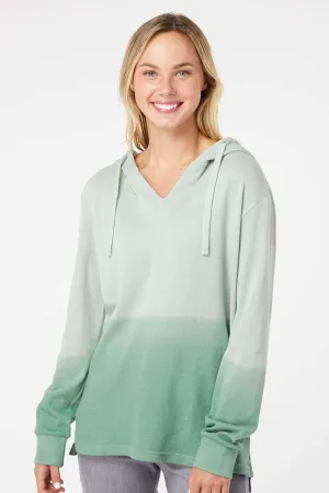 MV Sport Womens French Terry Ombre Hooded Sweatshirt Hoodie - Greenstone/Jungle Green