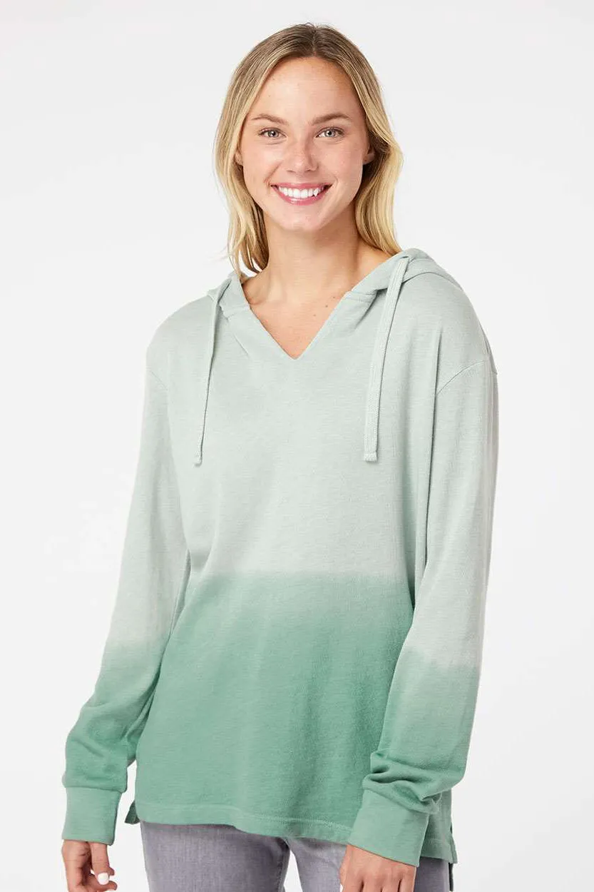 MV Sport Womens French Terry Ombre Hooded Sweatshirt Hoodie - Greenstone/Jungle Green