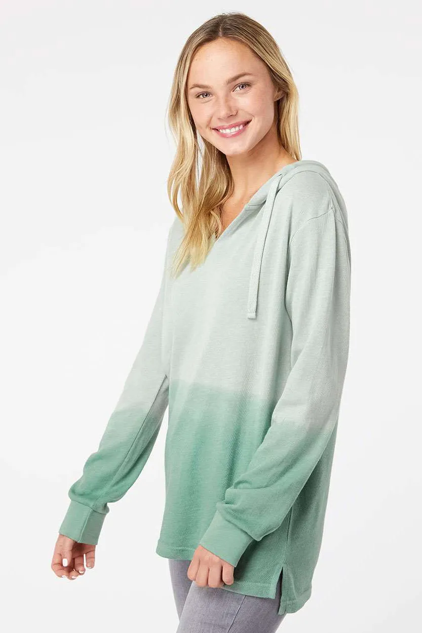 MV Sport Womens French Terry Ombre Hooded Sweatshirt Hoodie - Greenstone/Jungle Green