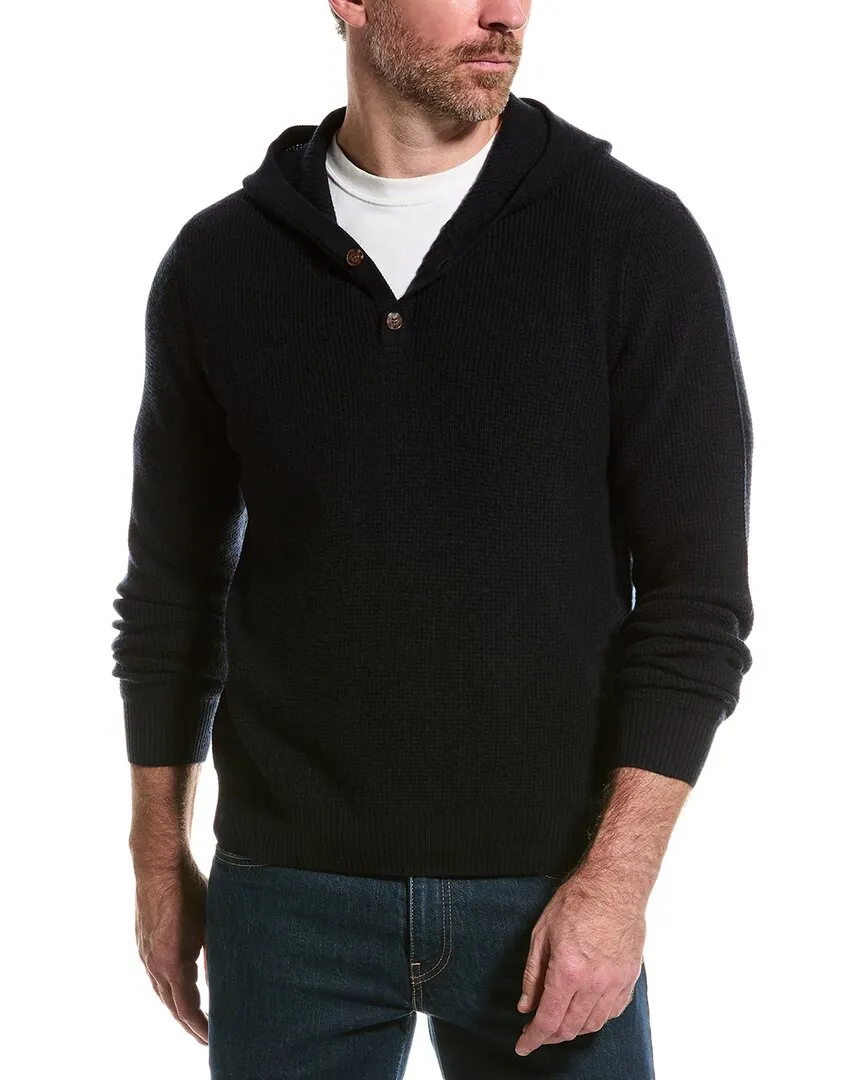 NAADAM Waffle Stitch Wool & Cashmere-Blend Henley Hoodie