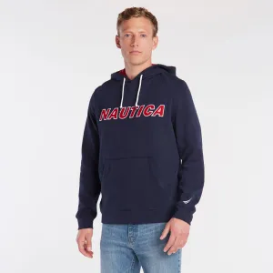 Nautica Men's Big & Tall Pullover Logo Hoodie Navy Nautica