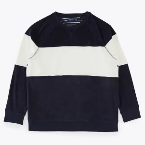 Nautica Men's Big & Tall Sustainably Crafted Colorblock Crewneck Sweatshirt Stellar Blue Heather Nautica