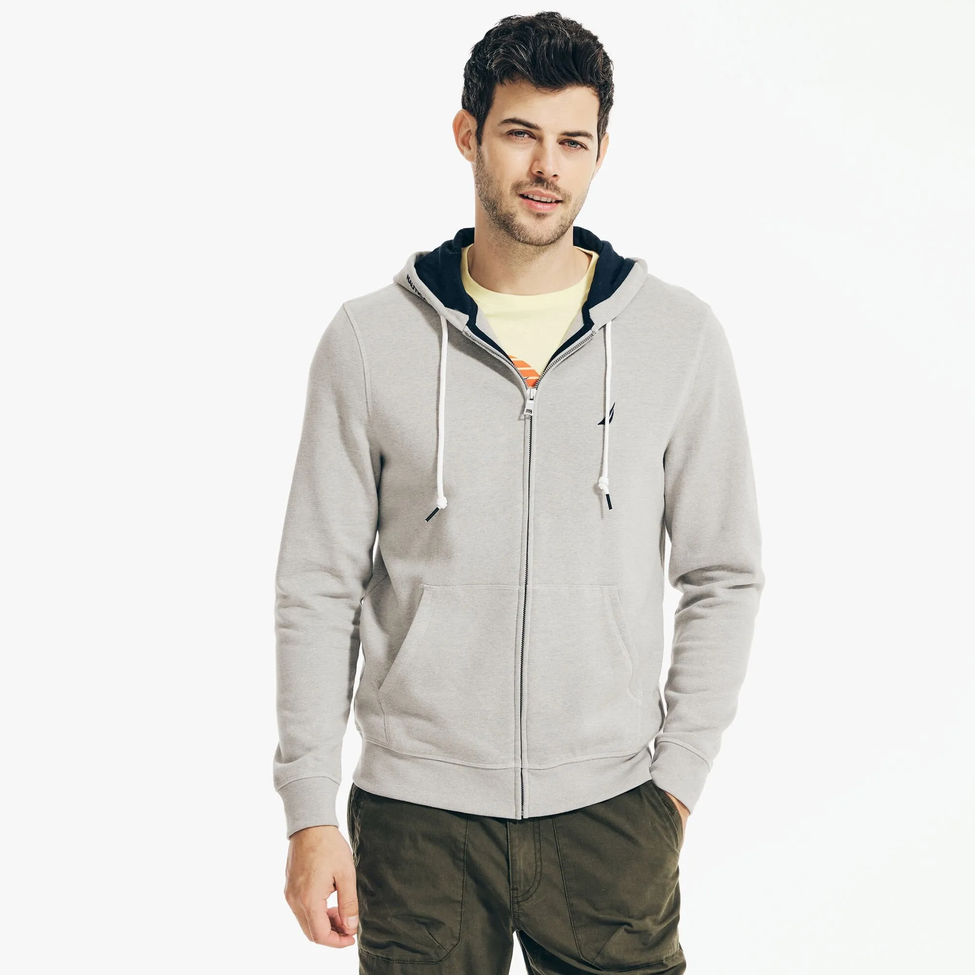 Nautica Men's Full-Zip Fleece Hoodie Grey Heather Nautica
