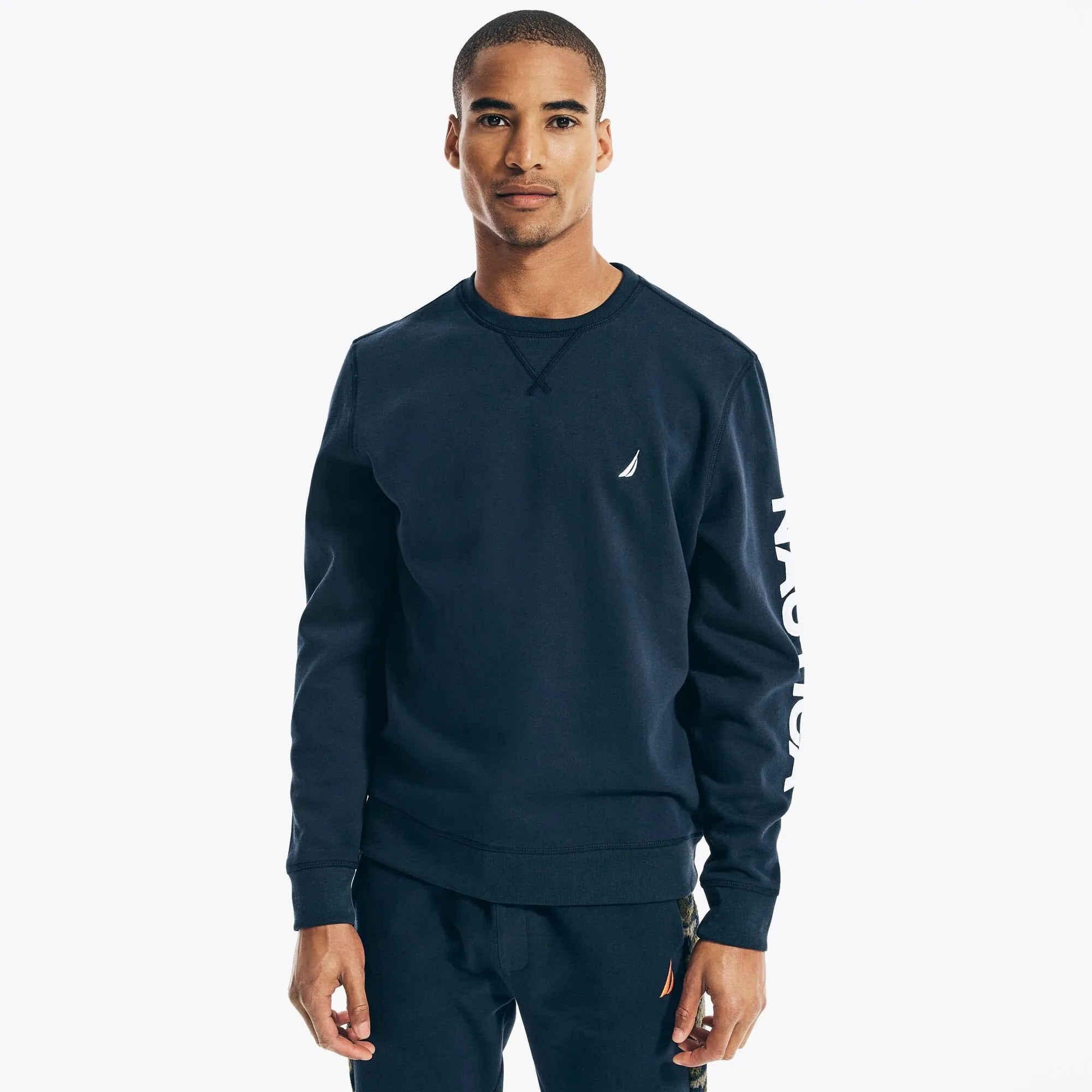 Nautica Men's Logo Crewneck Sweatshirt Navy Nautica