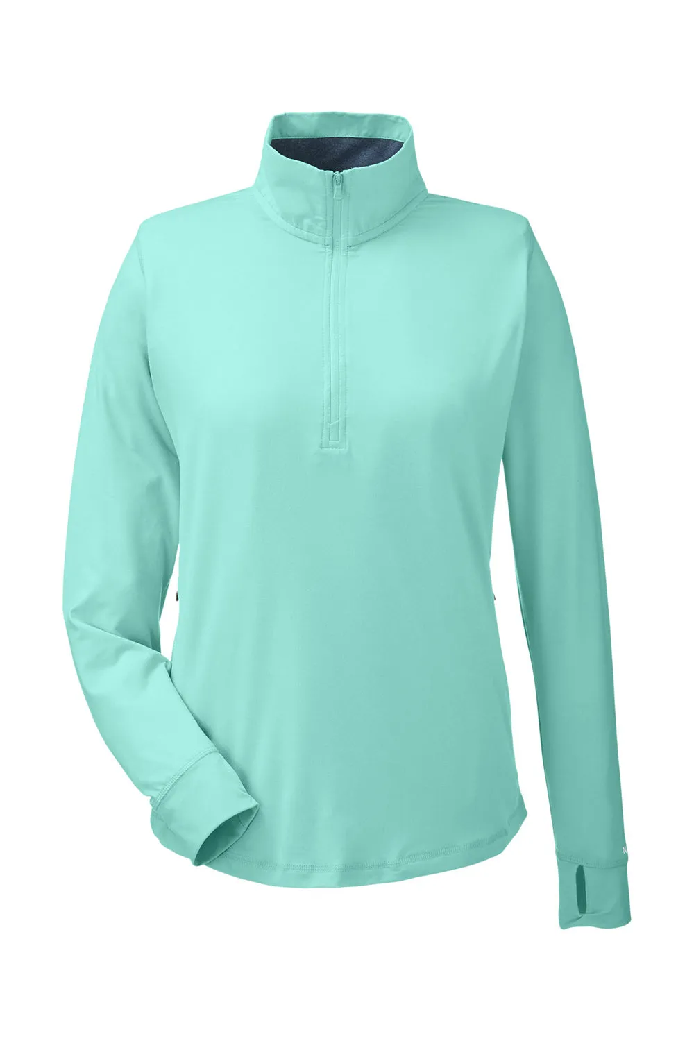 Nautica Womens Saltwater UPF 40  1/4 Zip Sweatshirt - Cool Mint Green