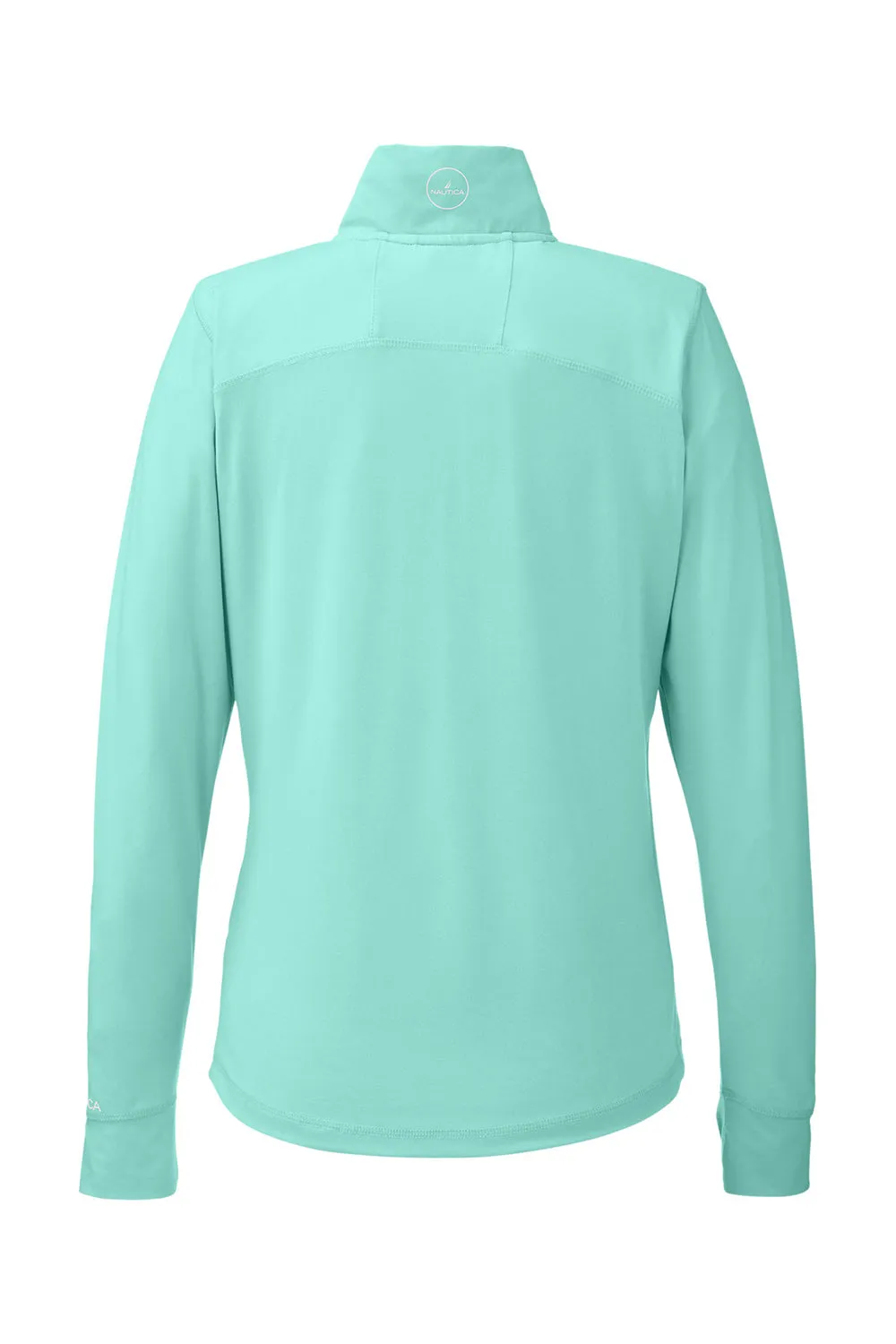 Nautica Womens Saltwater UPF 40  1/4 Zip Sweatshirt - Cool Mint Green