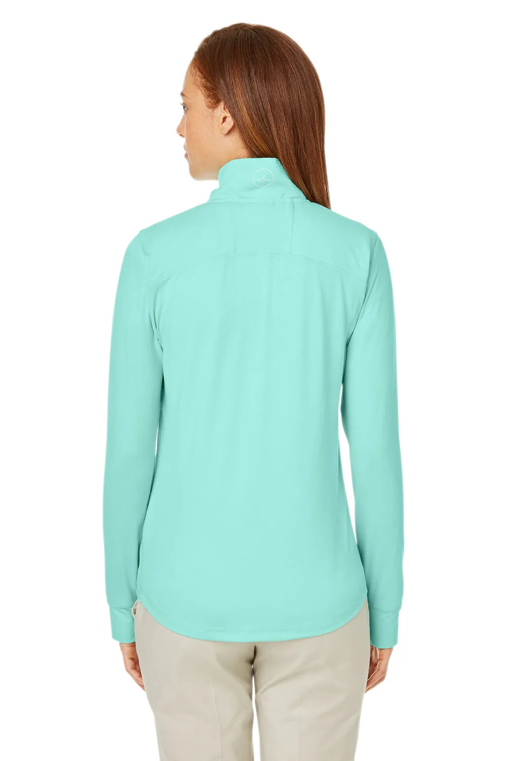 Nautica Womens Saltwater UPF 40  1/4 Zip Sweatshirt - Cool Mint Green