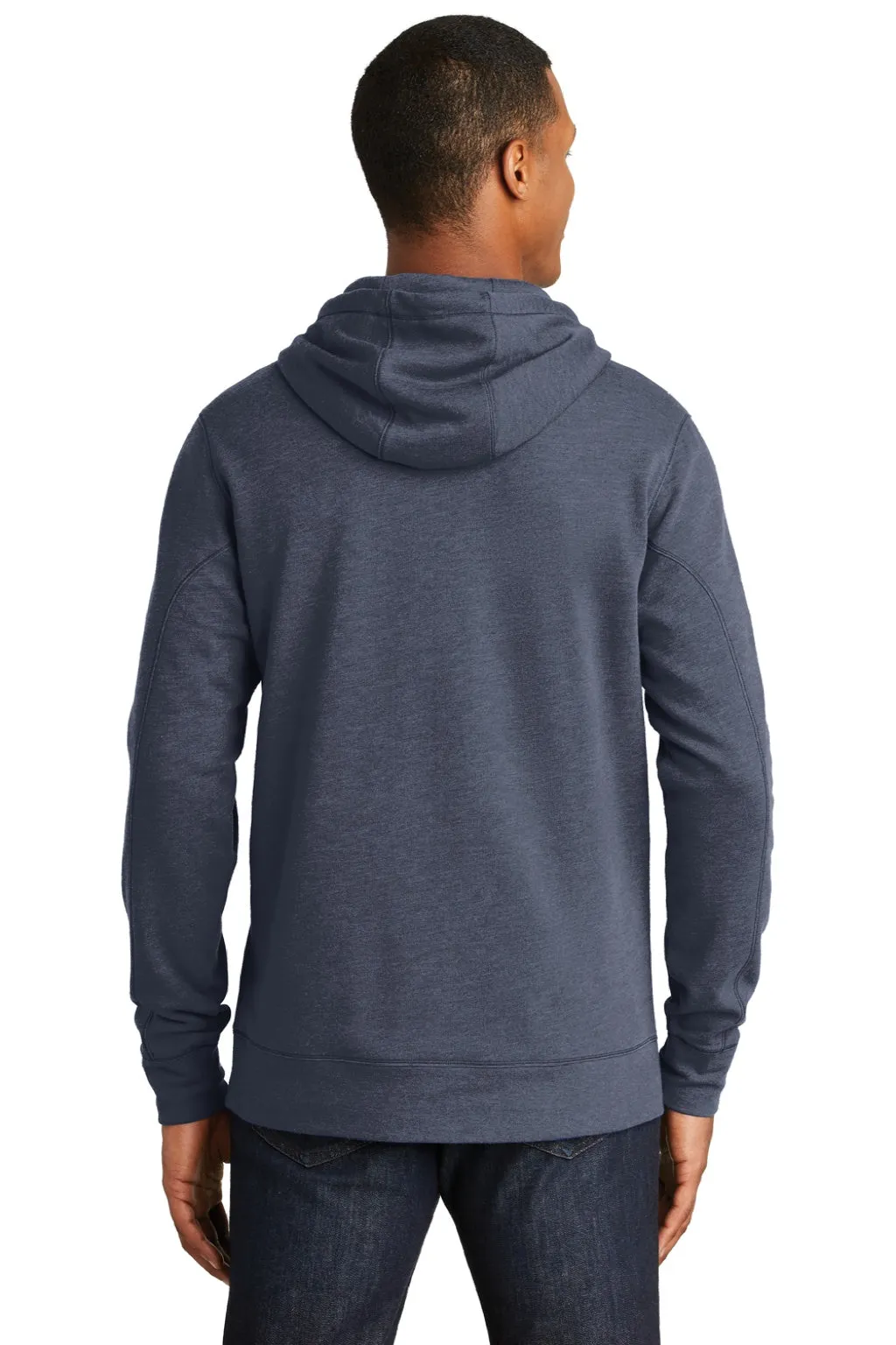 New Era Mens Fleece Hooded Sweatshirt Hoodie w/ Pouch Pocket - Heather Navy Blue