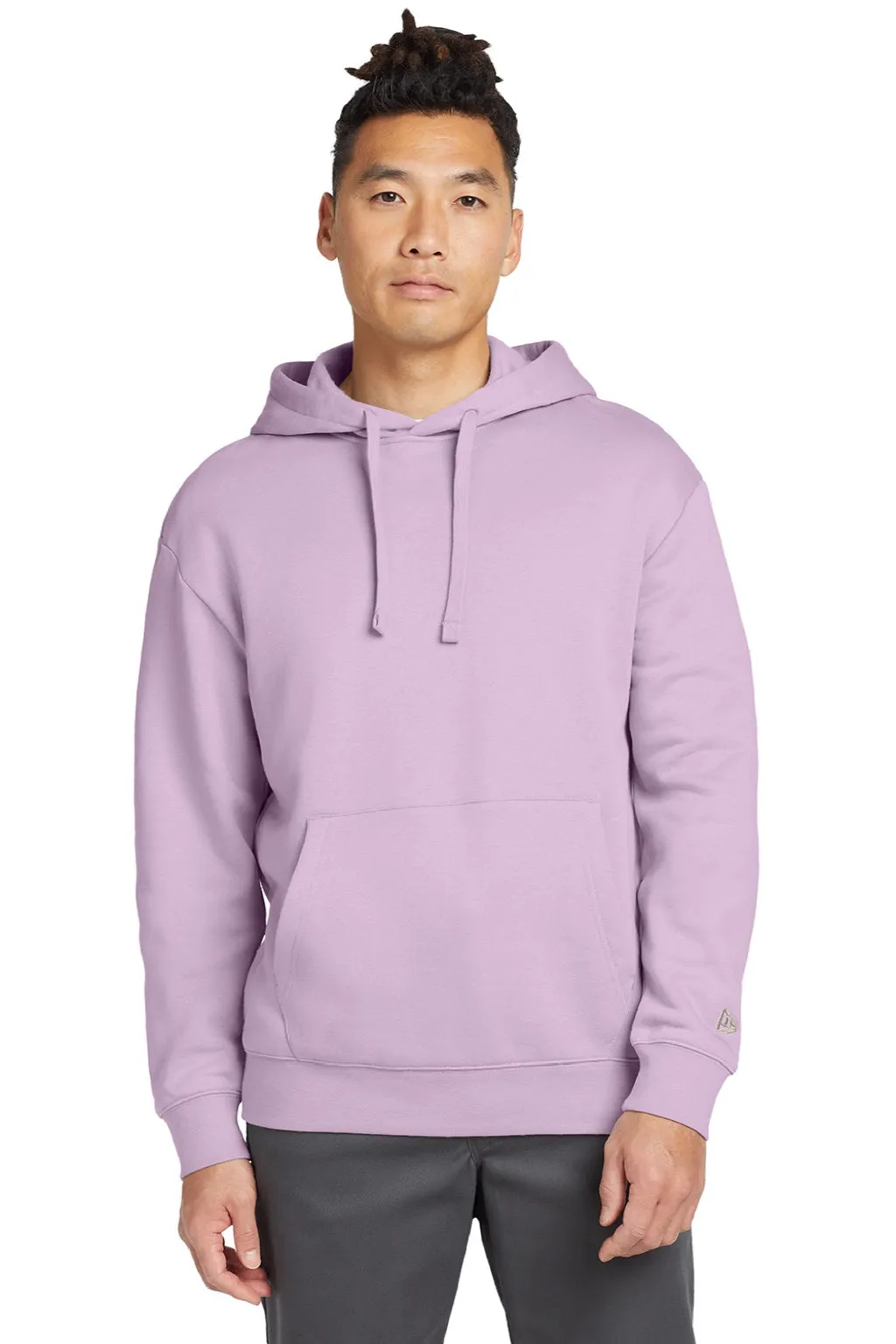 New Era Mens Heritage Fleece Hooded Sweatshirt Hoodie w/ Pouch Pocket - Lavender Purple