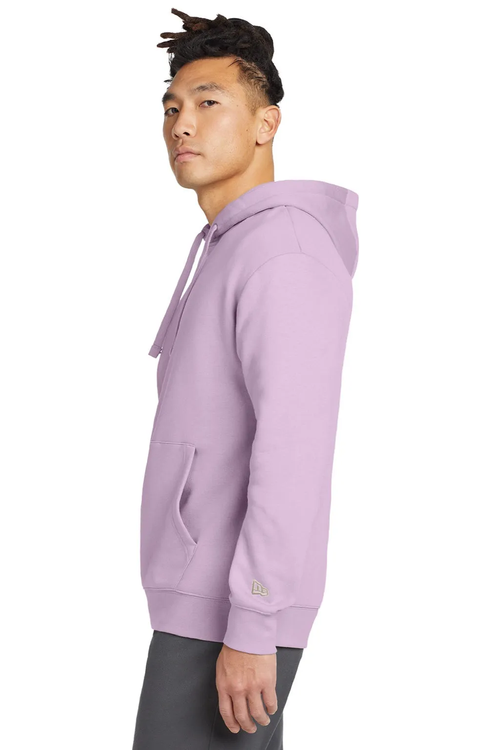 New Era Mens Heritage Fleece Hooded Sweatshirt Hoodie w/ Pouch Pocket - Lavender Purple