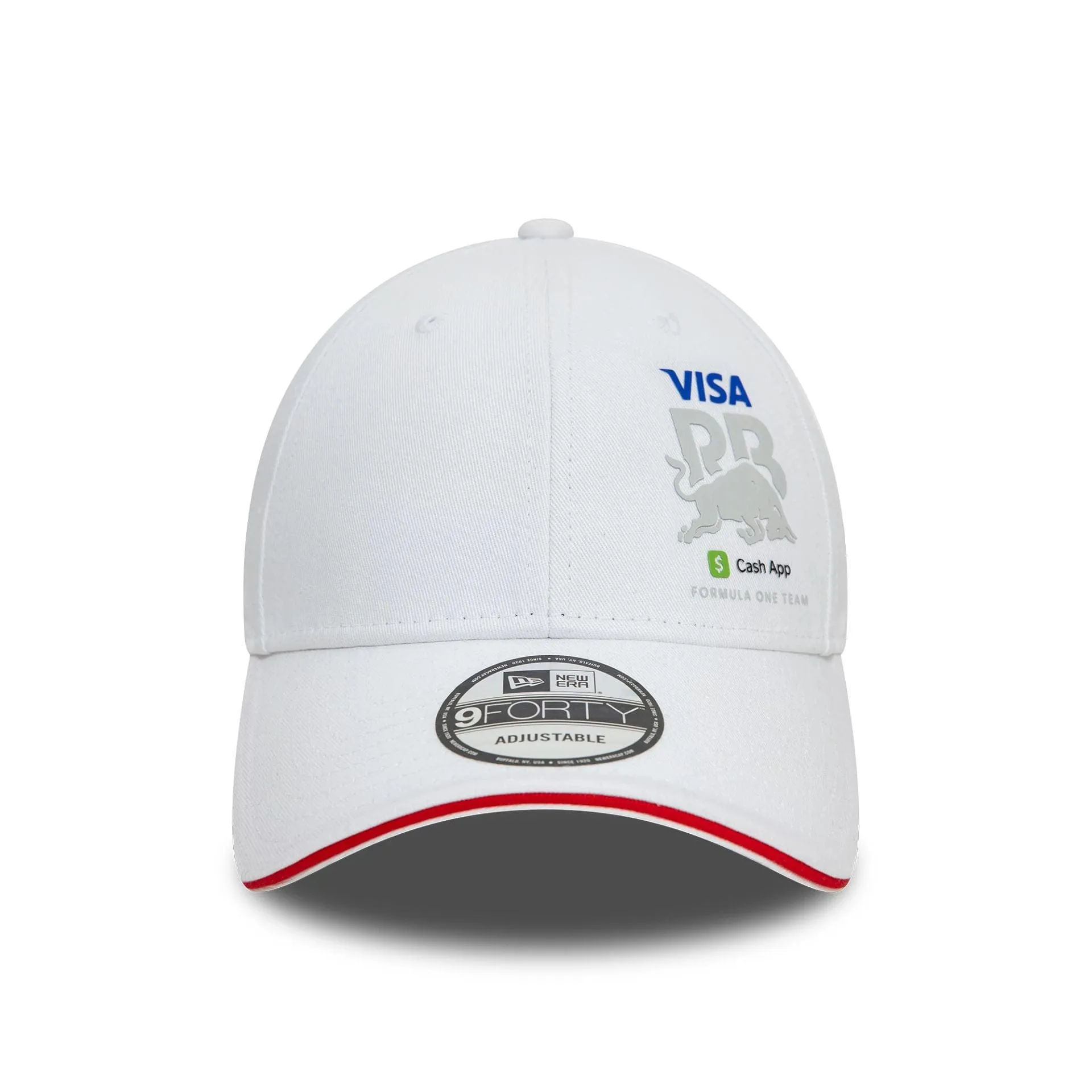 New Era Strapback Caps Visa Cash App Racing Bulls Flawless White 9FORTY Adjustable Cap