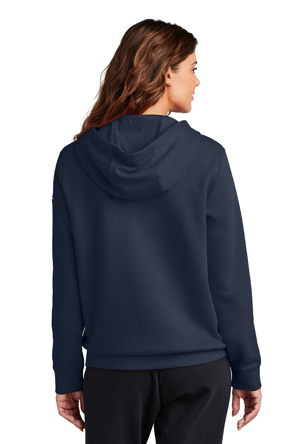 Nike Womens Club Fleece Full Zip Hooded Sweatshirt Hoodie w/ Pockets - Midnight Navy Blue