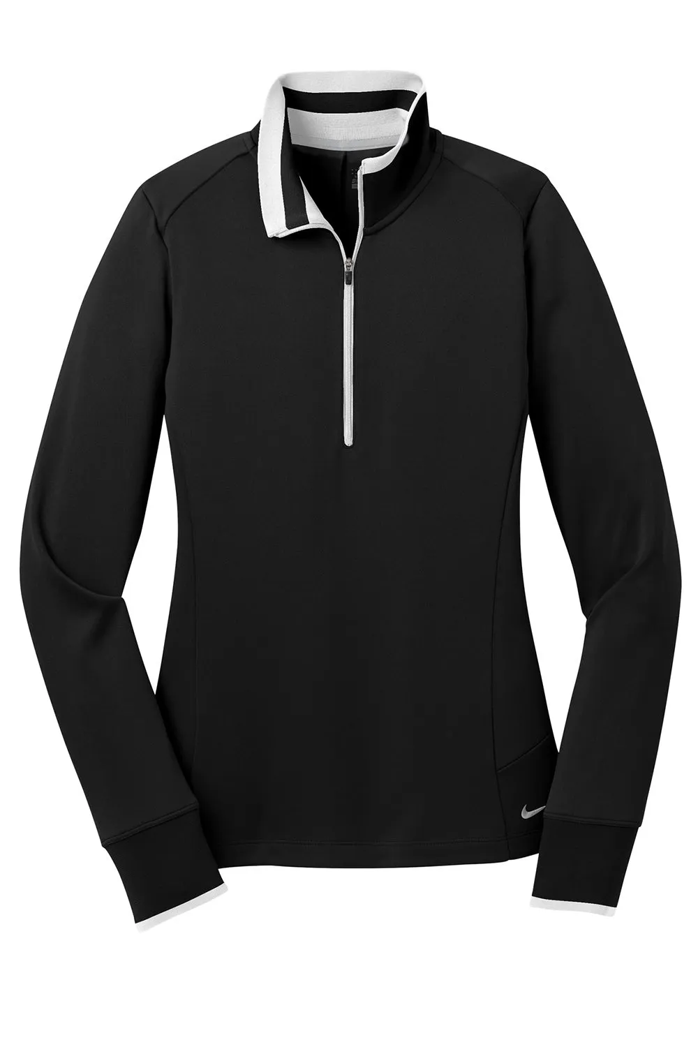 Nike Womens Dri-Fit Moisture Wicking 1/4 Zip Sweatshirt - Black/White