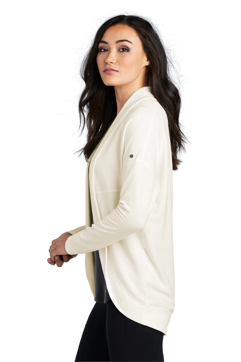 Ogio Womens Luuma Cocoon Open Front Fleece Sweatshirt - Ivory