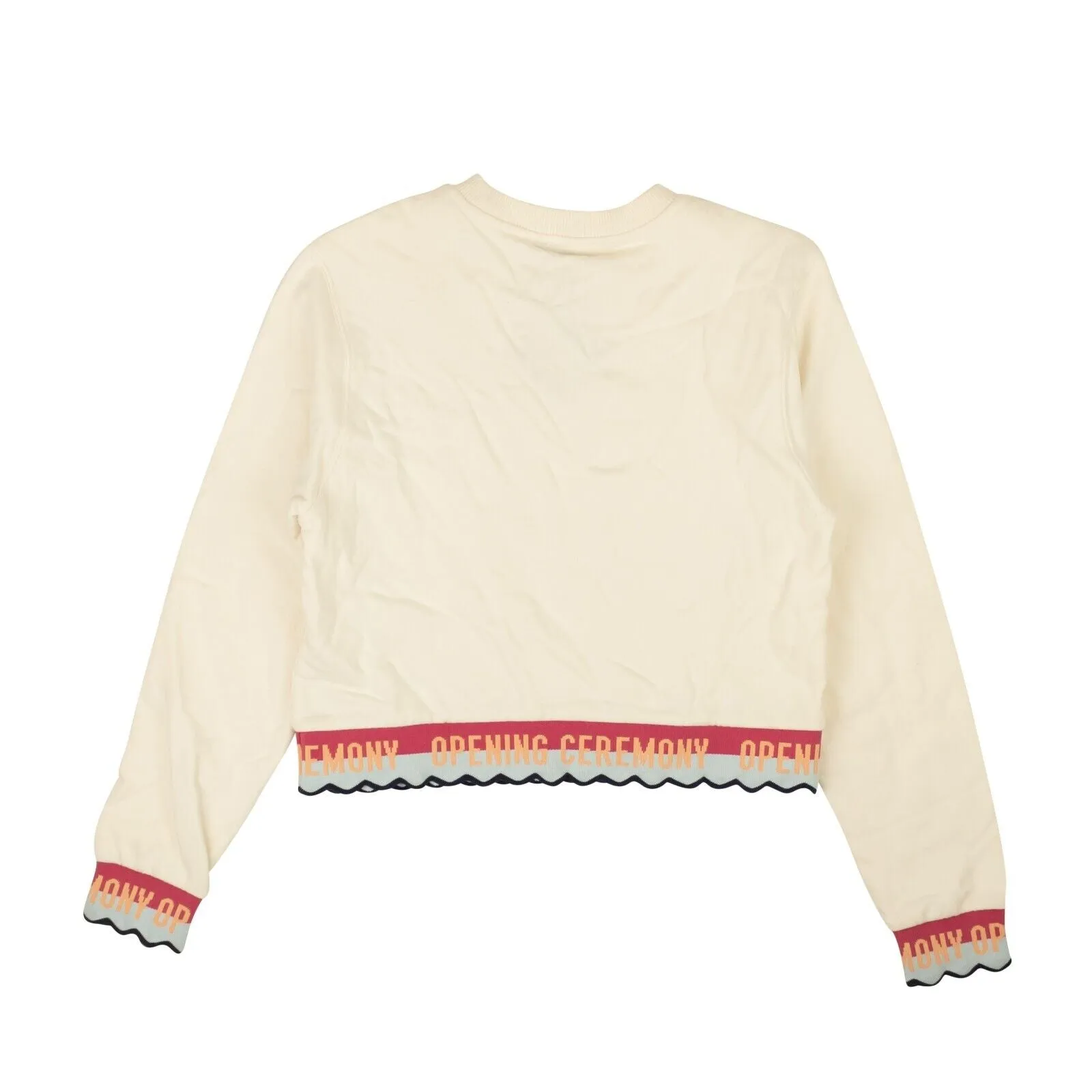 Opening Ceremony Scallop Oc Elastic Logo Crop Sweatshirt - Cloud