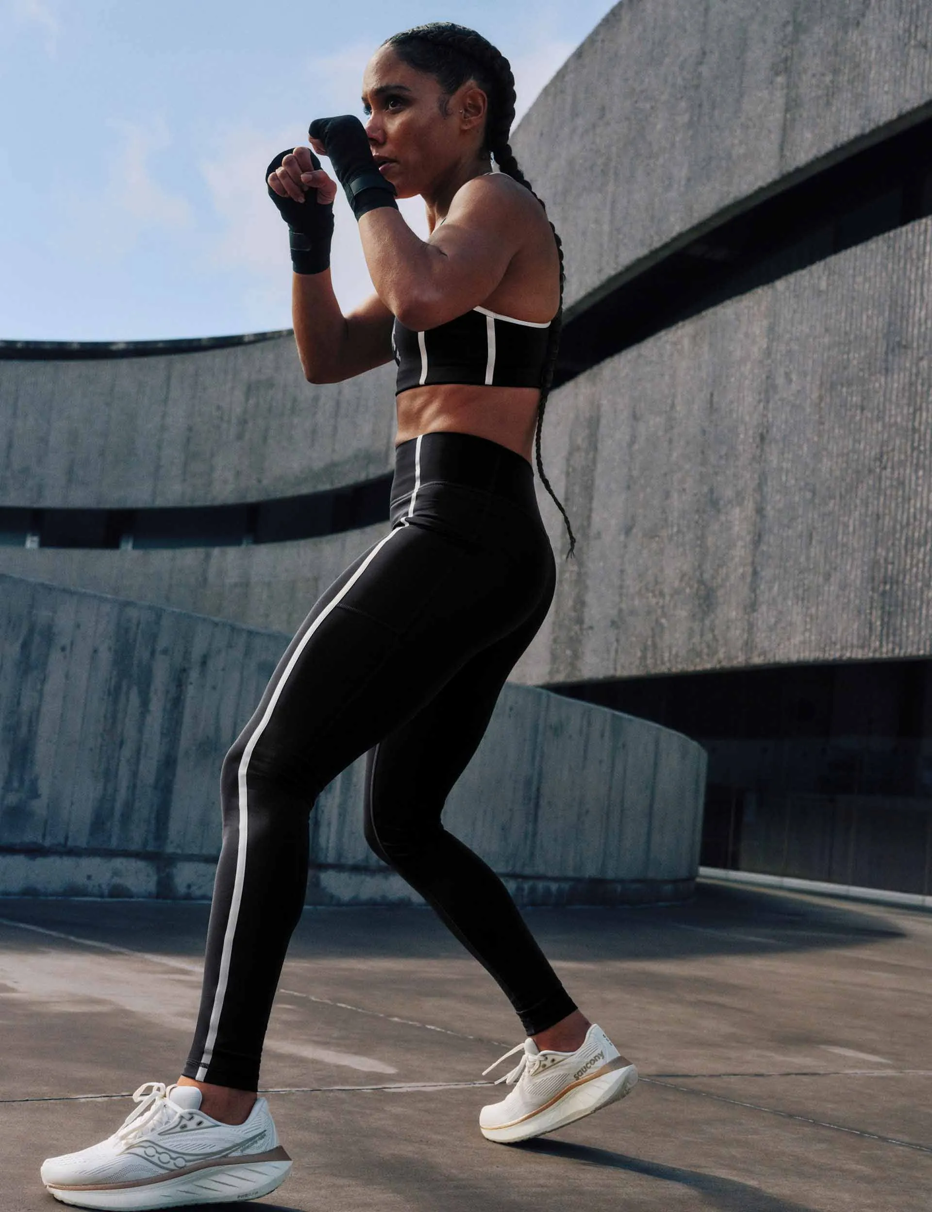 Optime Heritage 7/8 Leggings - Black/Chalk White