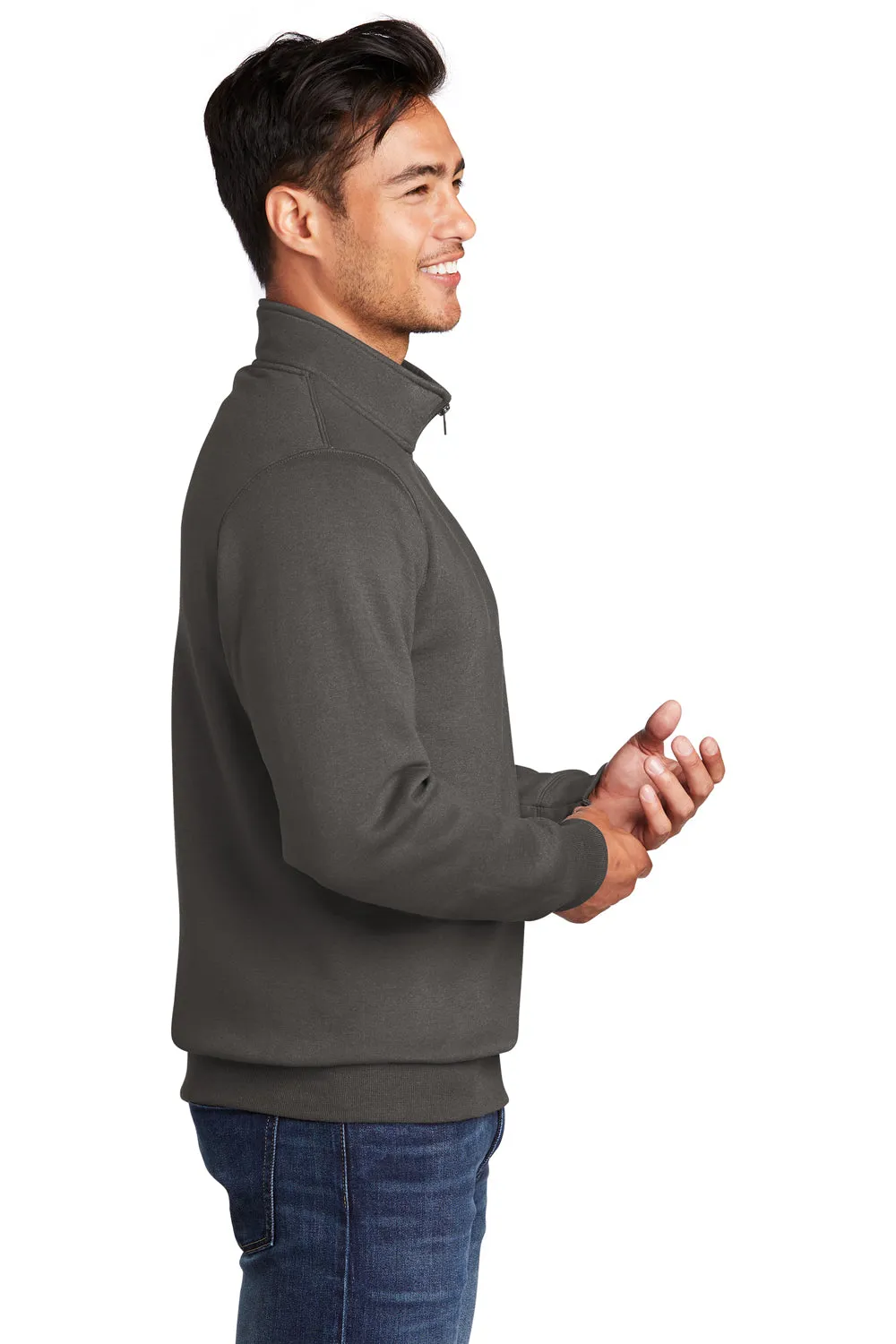 Port & Company Mens Core Fleece 1/4 Zip Sweatshirt - Charcoal Grey