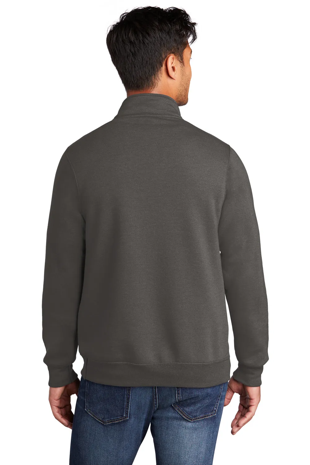 Port & Company Mens Core Fleece 1/4 Zip Sweatshirt - Charcoal Grey