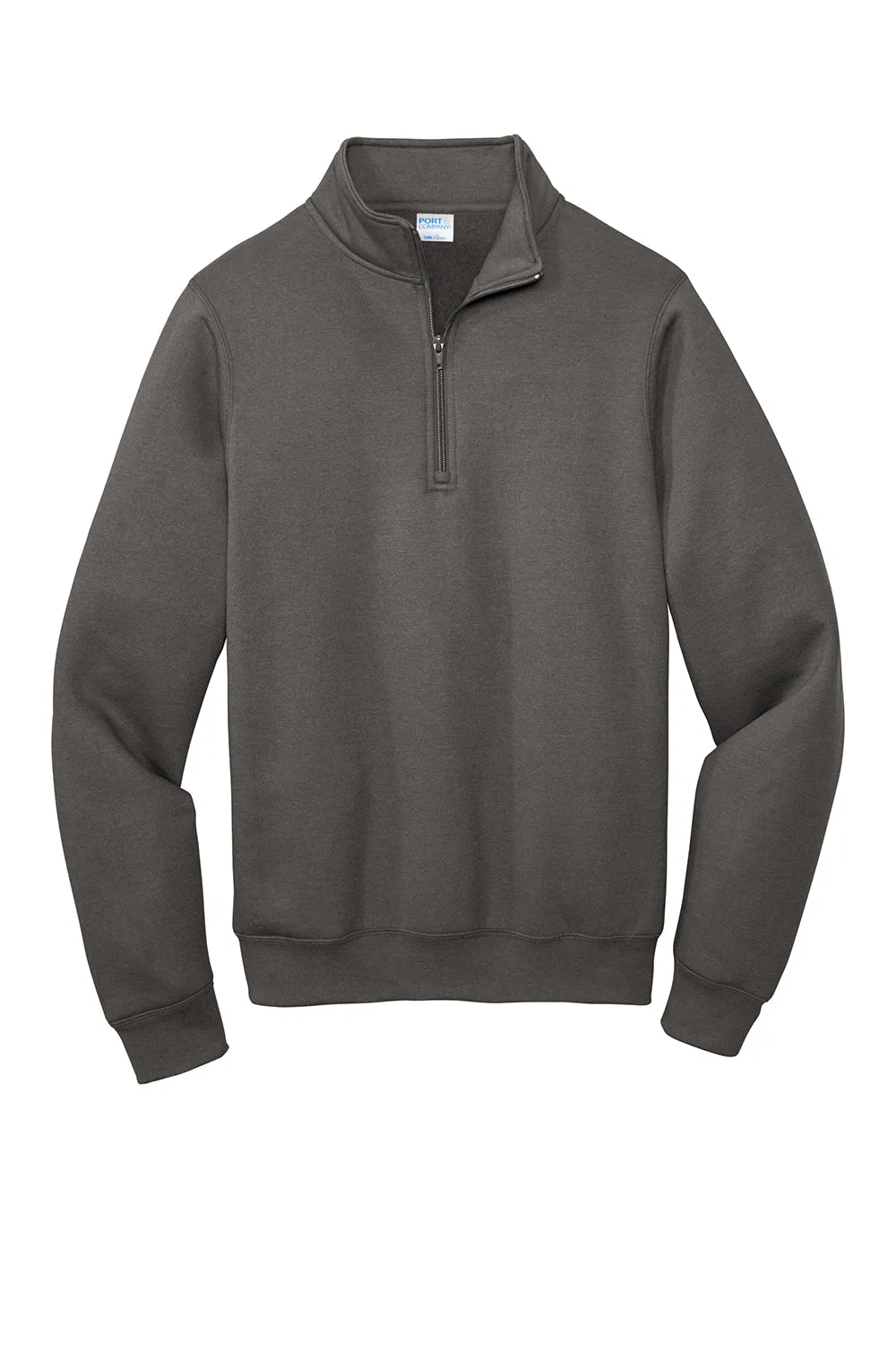 Port & Company Mens Core Fleece 1/4 Zip Sweatshirt - Charcoal Grey