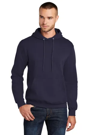 Port & Company Mens Core Pill Resistant Fleece Hooded Sweatshirt Hoodie w/ Pouch Pocket - True Navy Blue