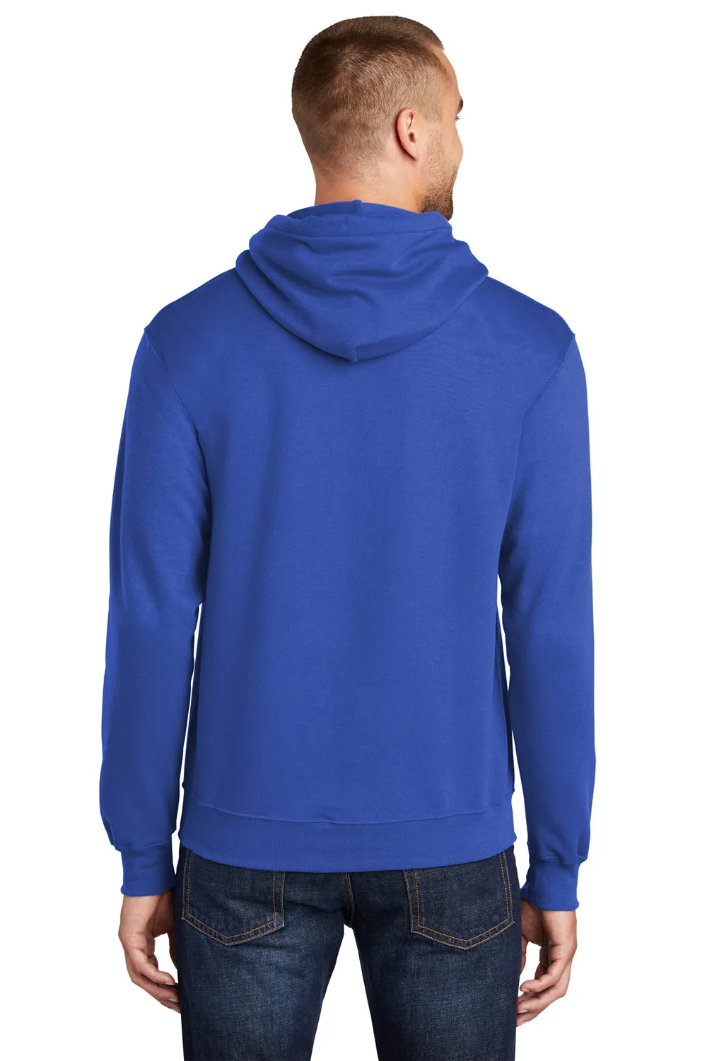 Port & Company Mens Core Pill Resistant Fleece Hooded Sweatshirt Hoodie w/ Pouch Pocket - True Royal Blue