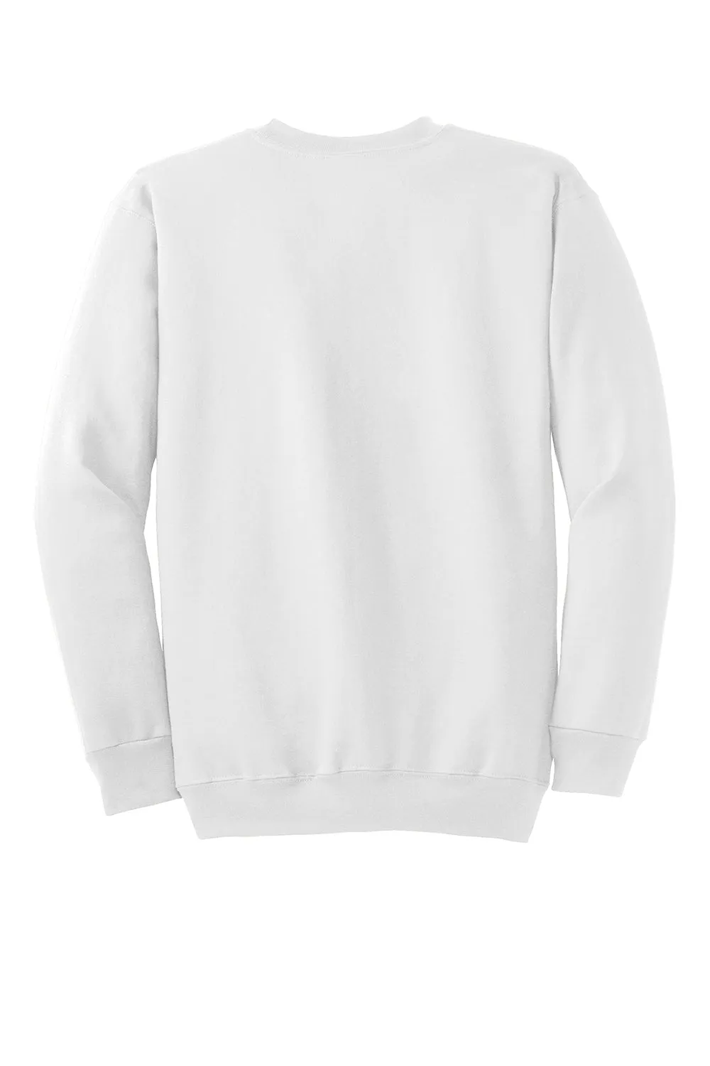 Port & Company Mens Essential Pill Resistant Fleece Crewneck Sweatshirt - White
