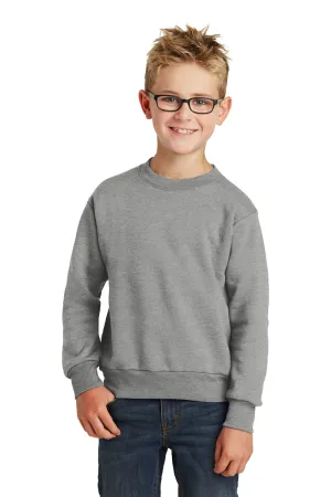 Port & Company Youth Core Pill Resistant Fleece Crewneck Sweatshirt - Heather Grey