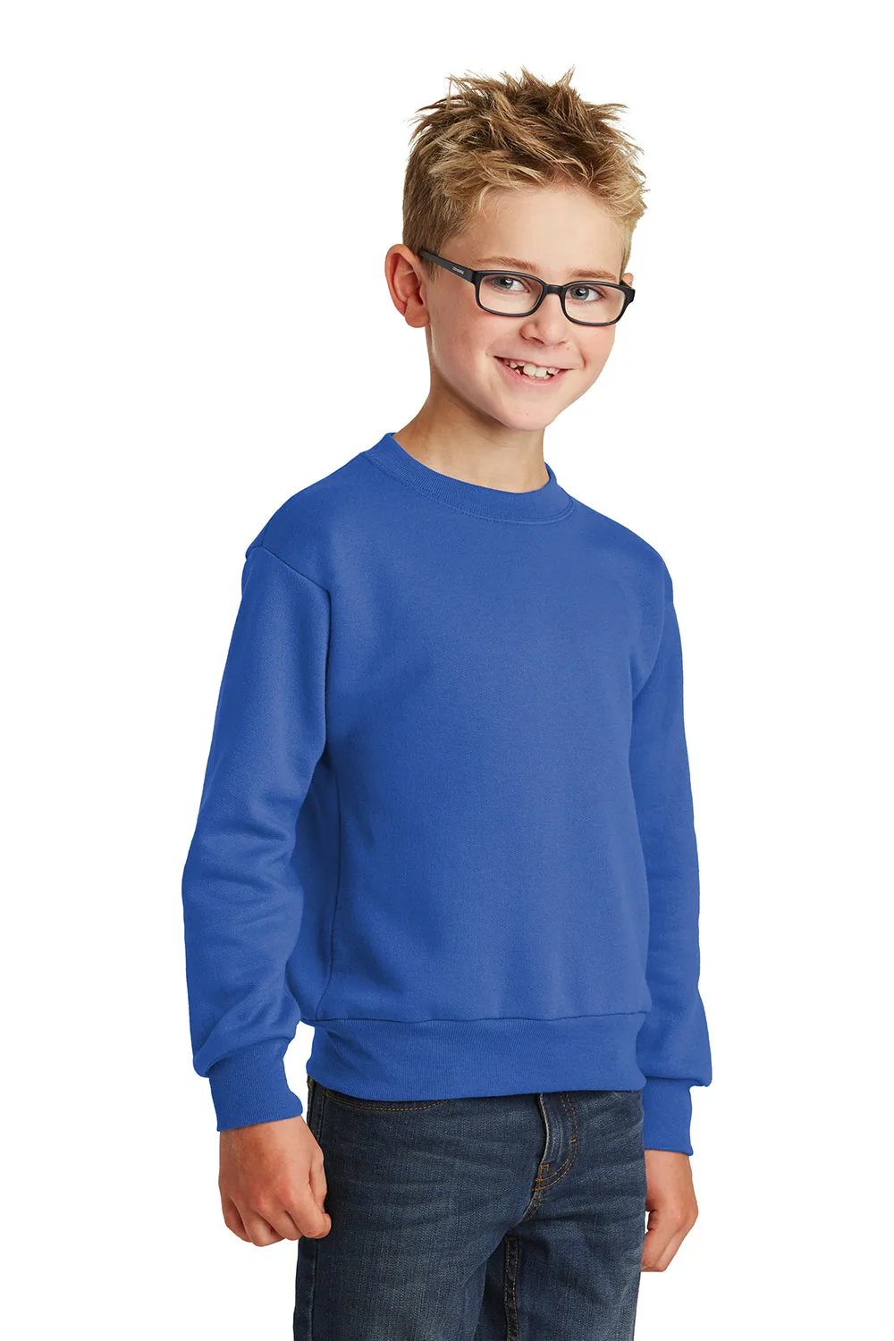 Port & Company Youth Core Pill Resistant Fleece Crewneck Sweatshirt - Royal Blue