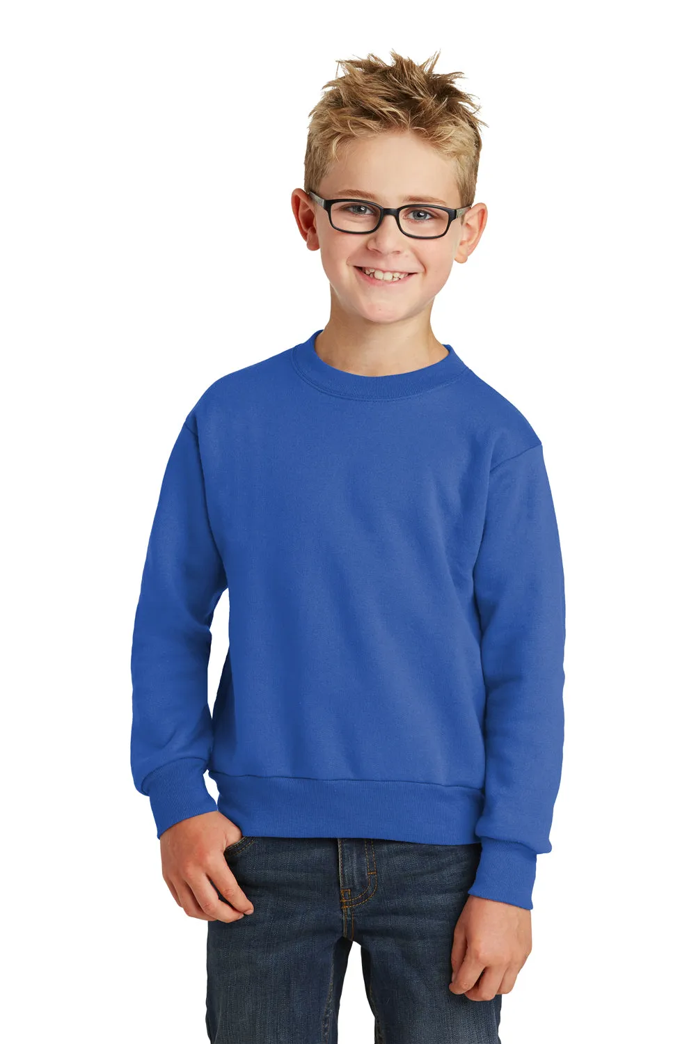 Port & Company Youth Core Pill Resistant Fleece Crewneck Sweatshirt - Royal Blue