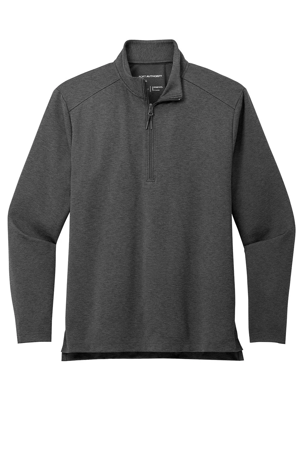 Port Authority Mens C-FREE Double Knit Moisture Wicking 1/4 Zip Sweatshirt - Heather Steel Grey