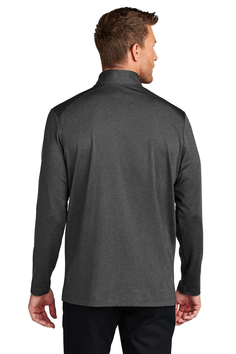 Port Authority Mens C-FREE Double Knit Moisture Wicking 1/4 Zip Sweatshirt - Heather Steel Grey