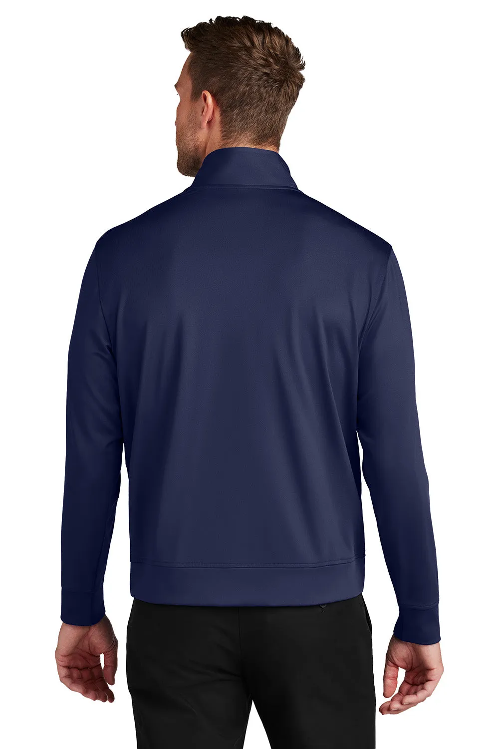 Port Authority Mens C-FREE Double Knit Moisture Wicking Full Zip Sweatshirt w/ Pockets - True Navy Blue