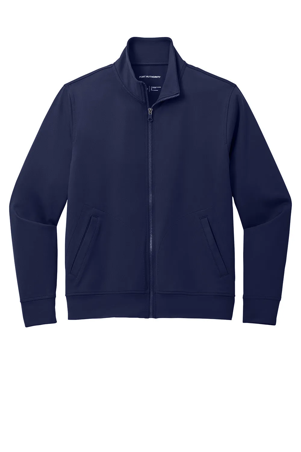 Port Authority Mens C-FREE Double Knit Moisture Wicking Full Zip Sweatshirt w/ Pockets - True Navy Blue