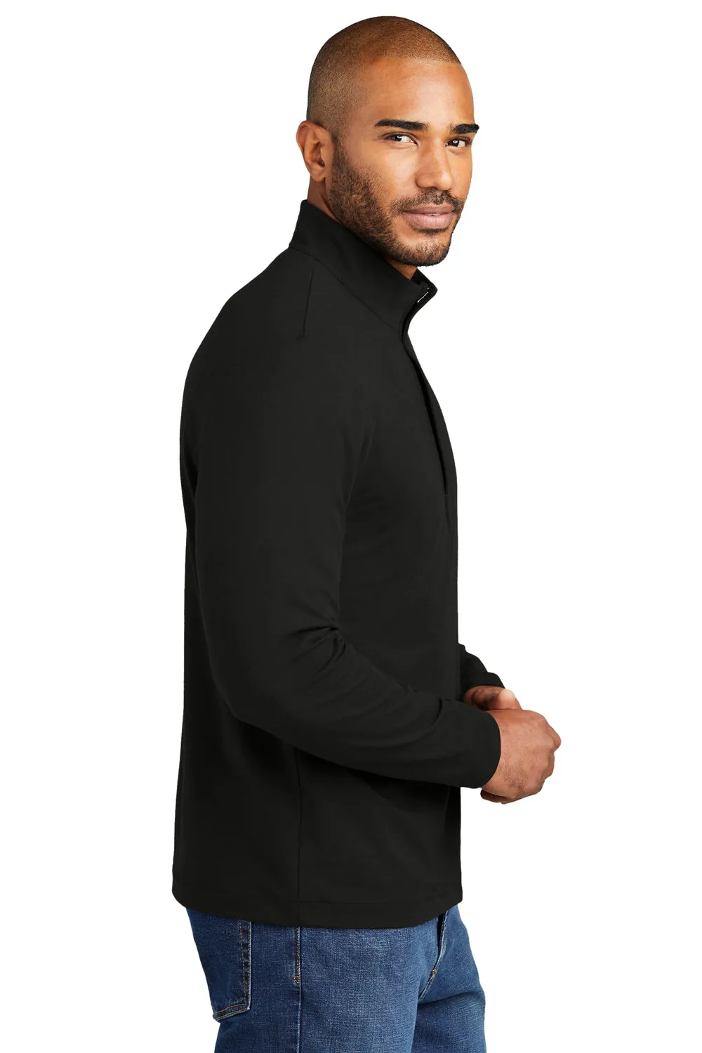 Port Authority Mens Fairway 1/4 Zip Sweatshirt - Deep Black