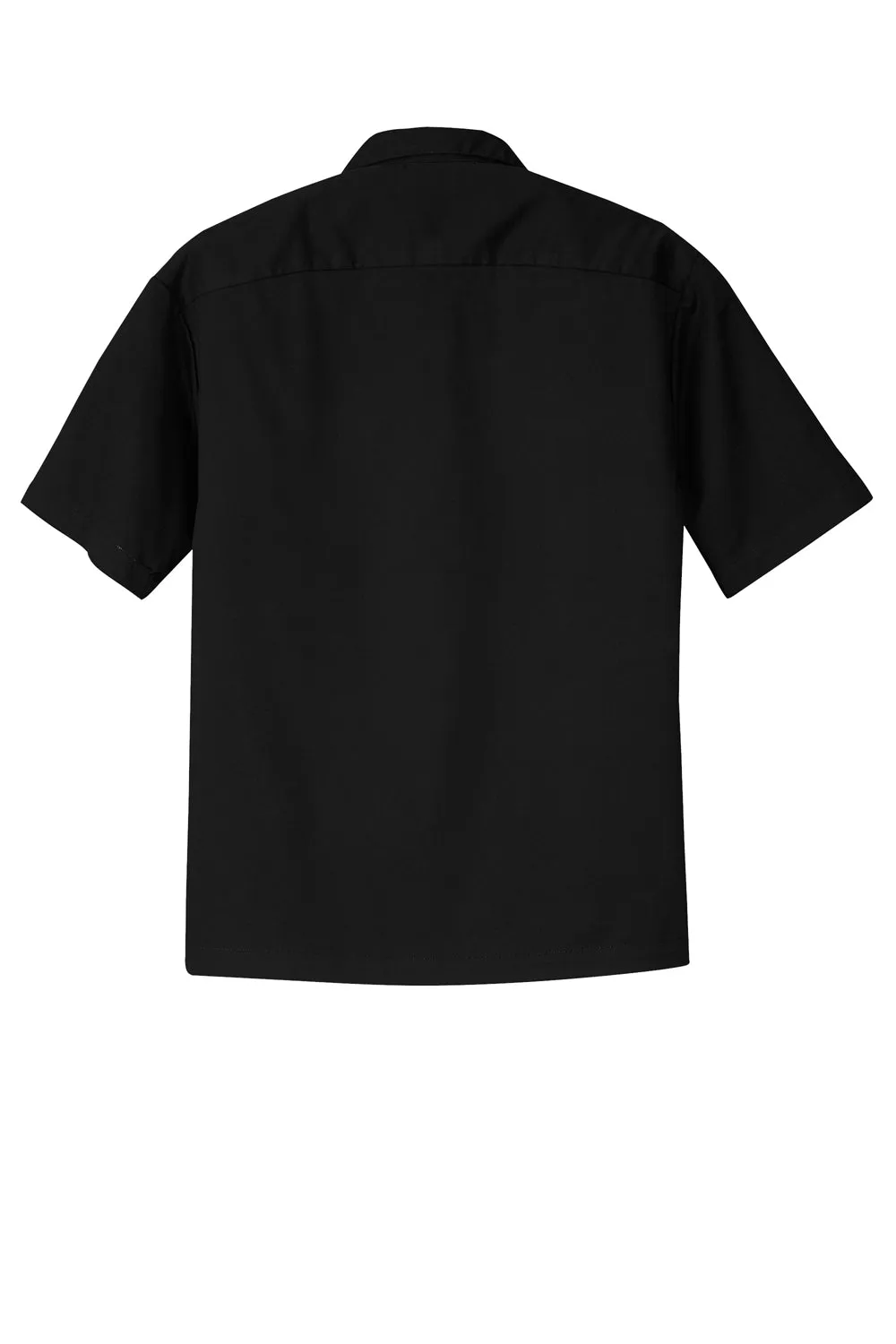 Port Authority Mens Retro Easy Care Wrinkle Resistant Short Sleeve Button Down Camp Shirt - Black/Red - Closeout