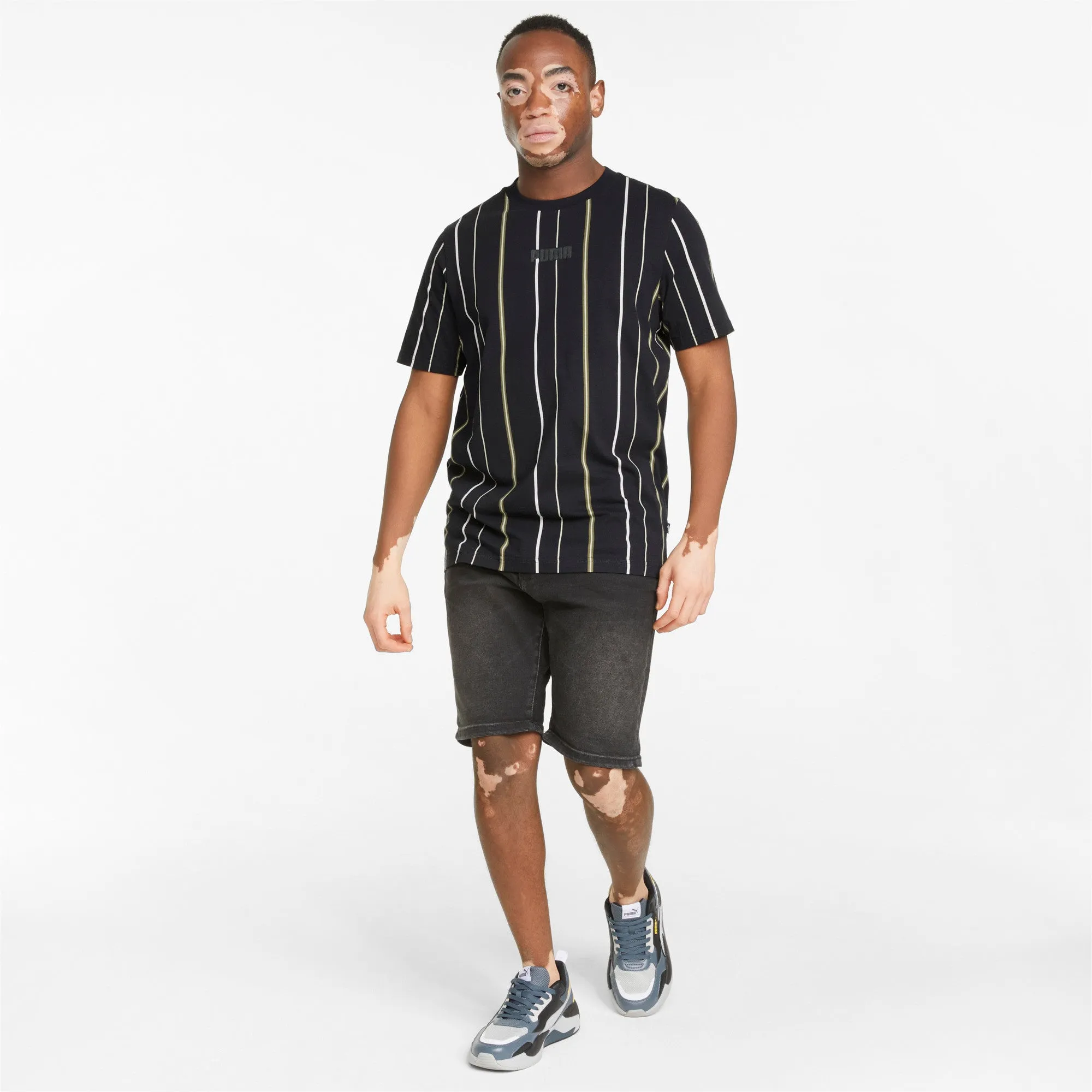 PUMA Men's Modern Basics Striped Tee Men