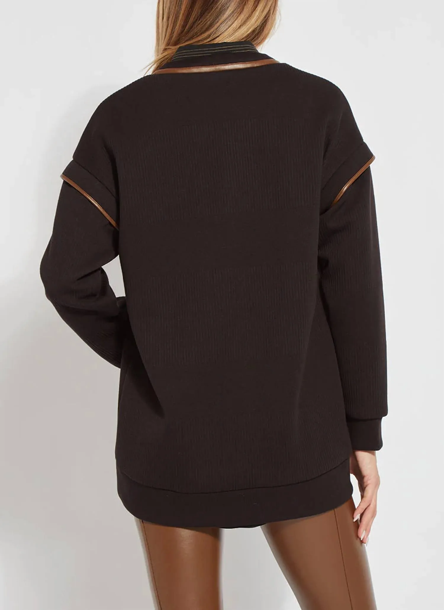 Quilted Convertible Sweatshirt In Black
